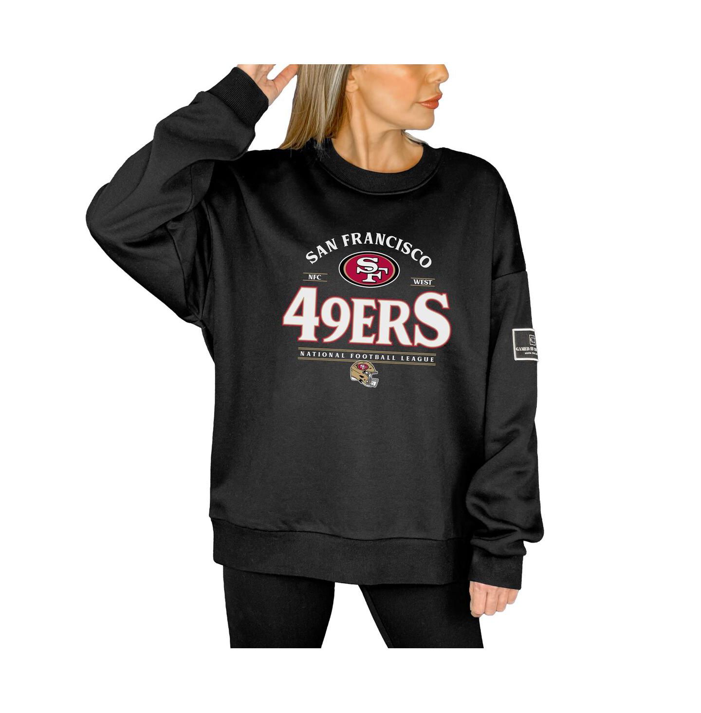 Женская толстовка Gameday Couture Black San Francisco 49ers Oversized Players Only Black Label Pullover — фото 3