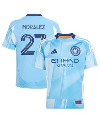 adidas - Big Boys and Girls Maximiliano Moralez Light Blue New York City FC 2025 The Excelsior Kit Replica Player Jersey