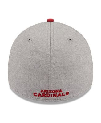 Men's Heather Gray/Cardinal Arizona Cardinals Striped 39THIRTY Flex Hat