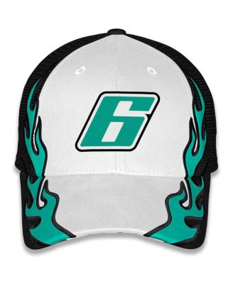 Men's and Women's Black/White Brad Keselowski BuildSubmarines.com Flame Trucker Adjustable Hat