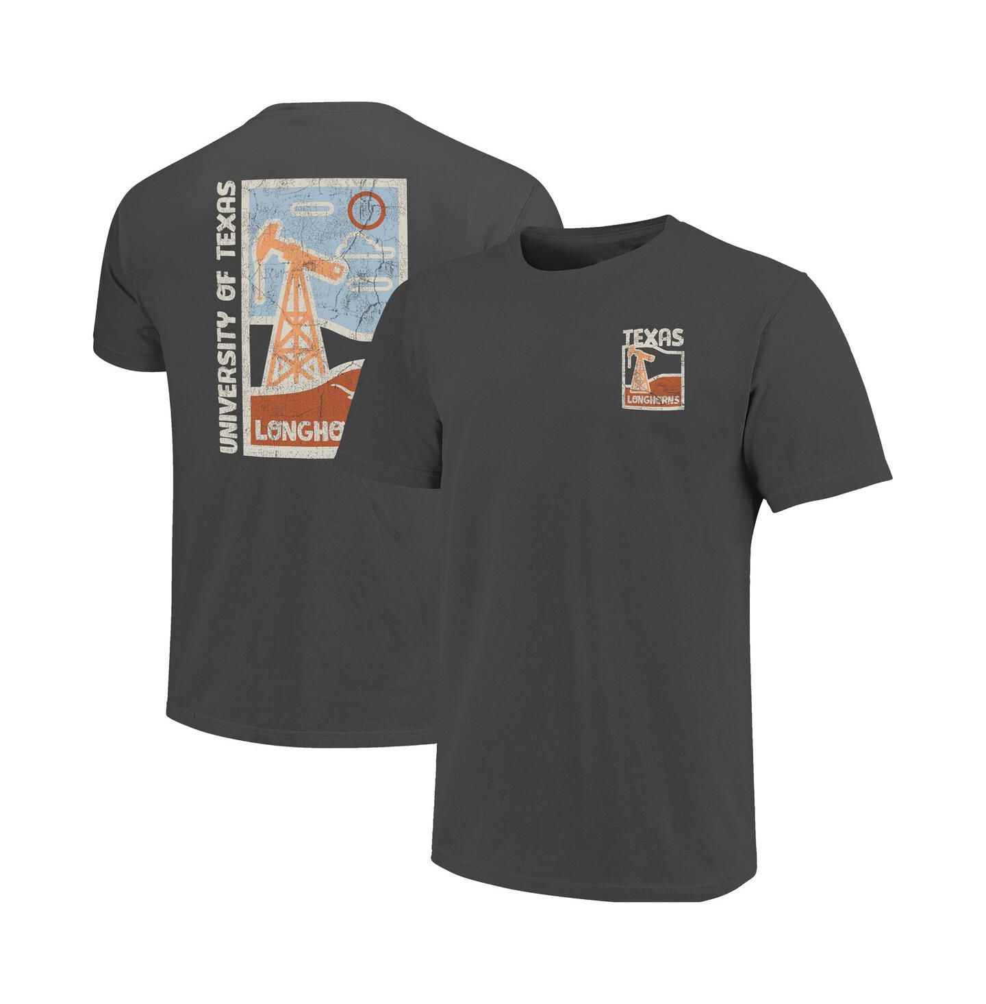 Мужская футболка Image One Graphite Texas Longhorns Comfort Colors Distressed Graphics Minimal Vista — фото 1