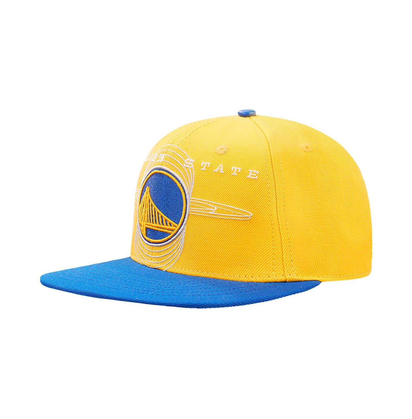 Мужская кепка Pro Standard Gold/Royal Golden State Warriors Logo Morph Snapback Hat — фото 4