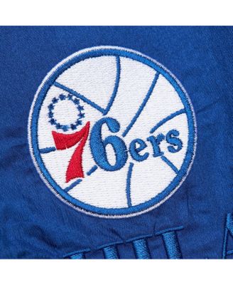 Men's and Women's Royal Philadelphia 76ers Hardwood Classics Team OG 3.0 Anorak Half-Zip Windbreaker Jacket