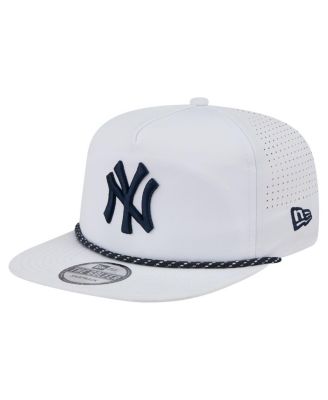 Men's White New York Yankees Perforated Golfer Snapback Hat