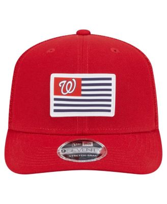 Men's Red Washington Nationals Flag 9SEVENTY COOLERA Stretch-Snap Hat