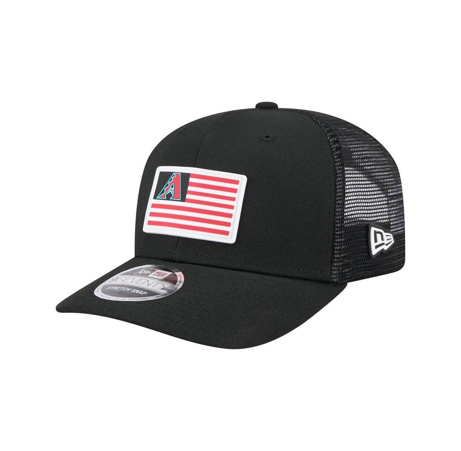 Men's Black Arizona Diamondbacks Flag 9SEVENTY COOLERA Stretch-Snap Hat