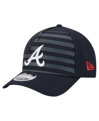 New Era - Men's Navy Atlanta Braves American Flag 9FORTY M-Crown A-Frame Adjustable Hat