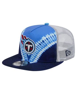 New Era - Men's Light Blue/Navy Tennessee Titans Throwback Dye Golfer Snapback Hat