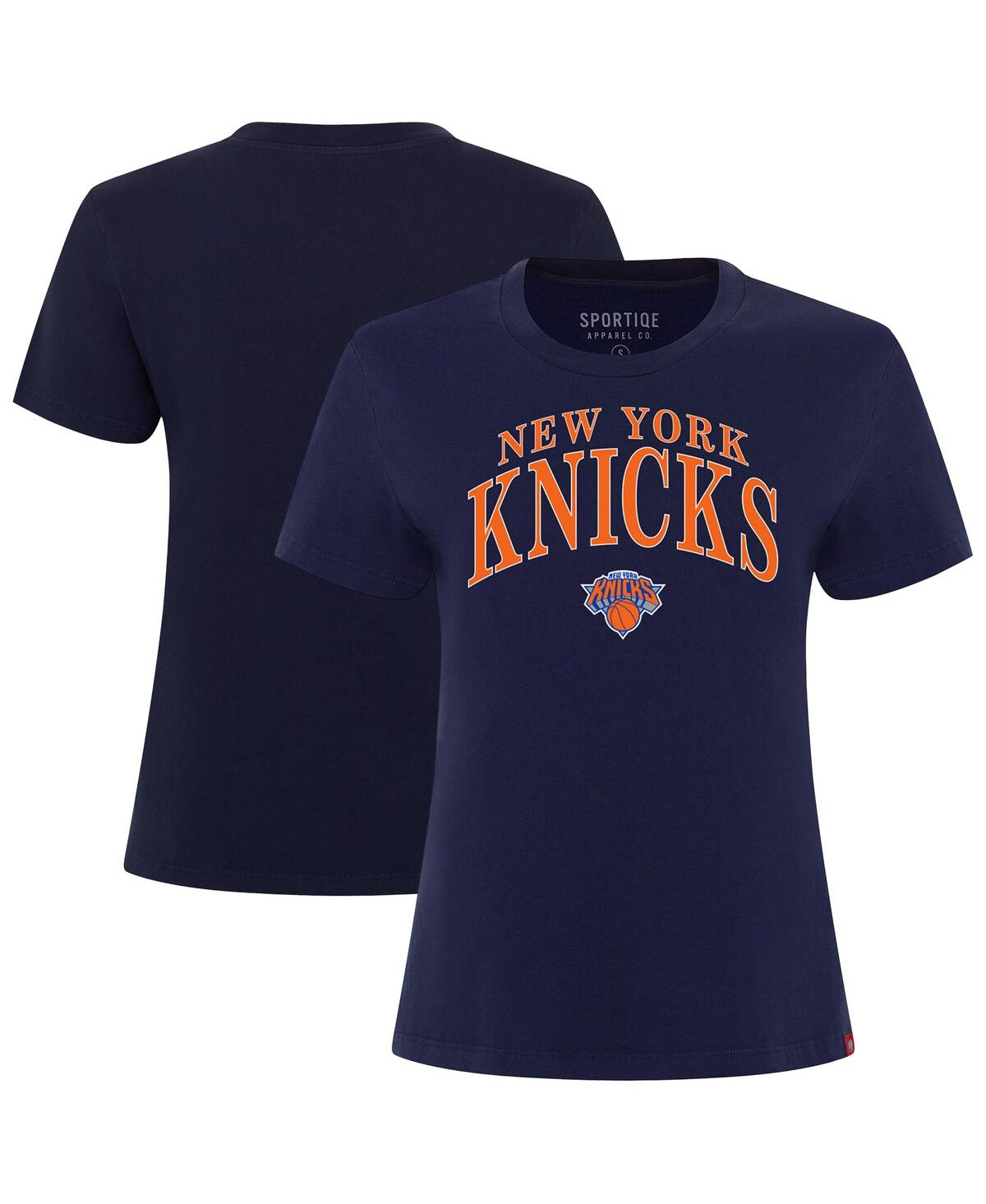 Women's Navy New York Knicks Arcadia Boxy T-Shirt - Navy
