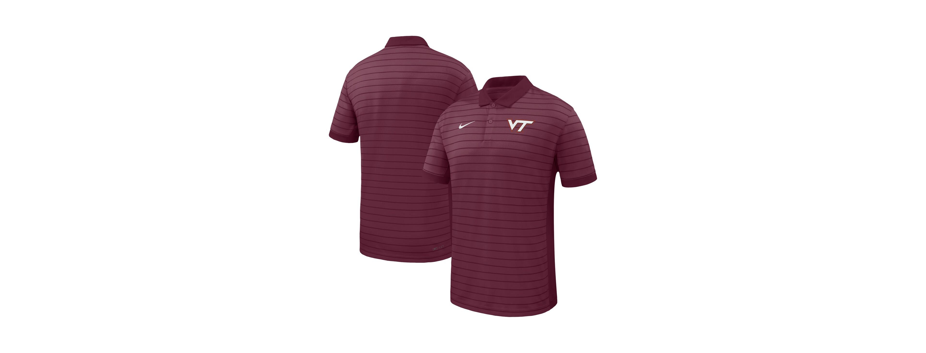 Nike Men's Maroon Virginia Tech Hokies 2025 Early Season Coaches Sideline Victory Stripe Performance Polo Shirt