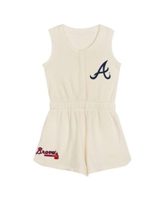 Girls Preschool Cream Atlanta Braves Girl Power Tank Romper