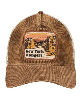 Men's Brown/Cream New York Rangers Vintage Landscape 9TWENTY A-Frame Adjustable Trucker Hat