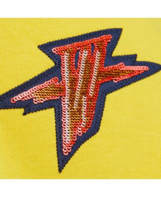 X Dannijo Women's Gold/Royal Golden State Warriors Blocked Pullover Sweatshirt