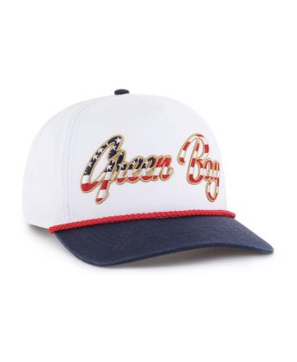 Men's White Green Bay Packers Patriotic Overhand Hitch Adjustable Hat