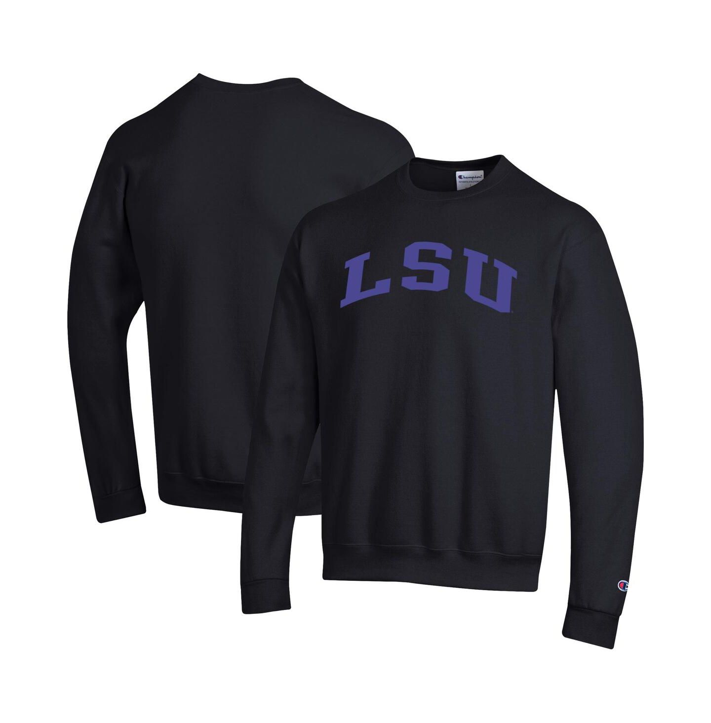 Мужская толстовка Champion Black LSU Tigers Basic Arch Fleece Pullover, цвет: Чёрный — фото 1