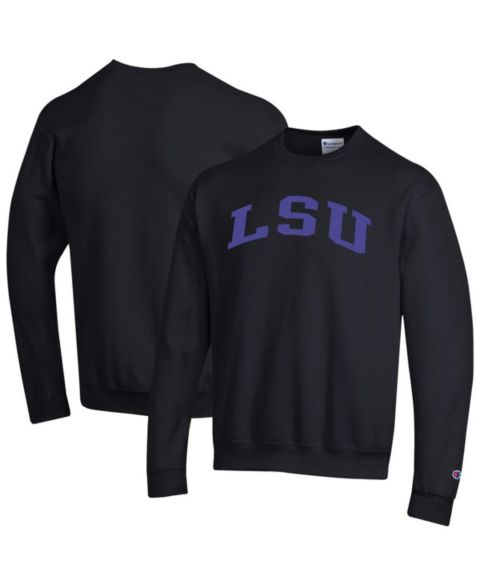 Мужская толстовка Champion Black LSU Tigers Basic Arch Fleece Pullover, цвет: Чёрный