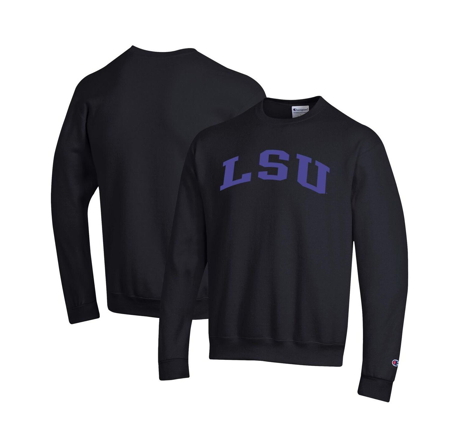 Men's Black LSU Tigers Basic Arch Fleece Pullover Sweatshirt