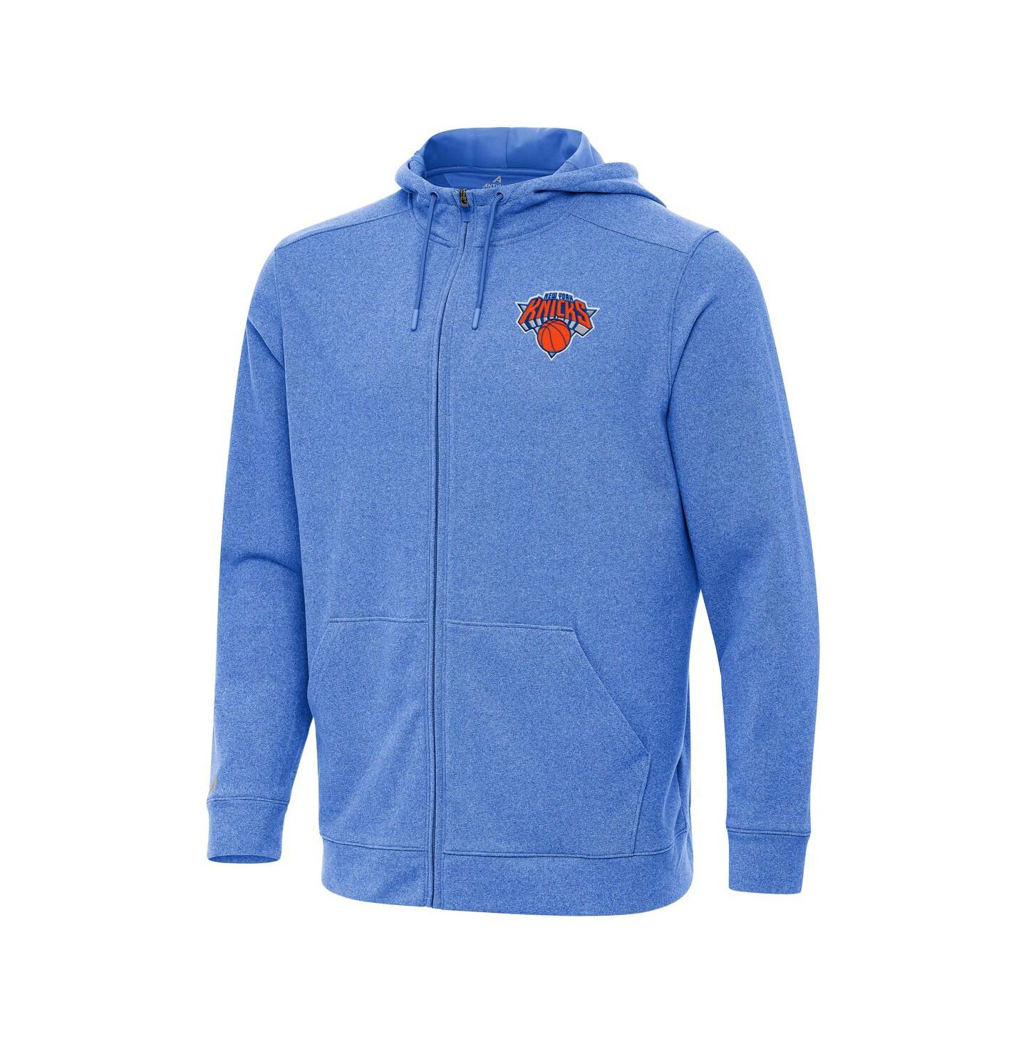 Мужская куртка Antigua Heather Blue New York Knicks Effortless Full-Zip Hoodie Jacket — фото 1