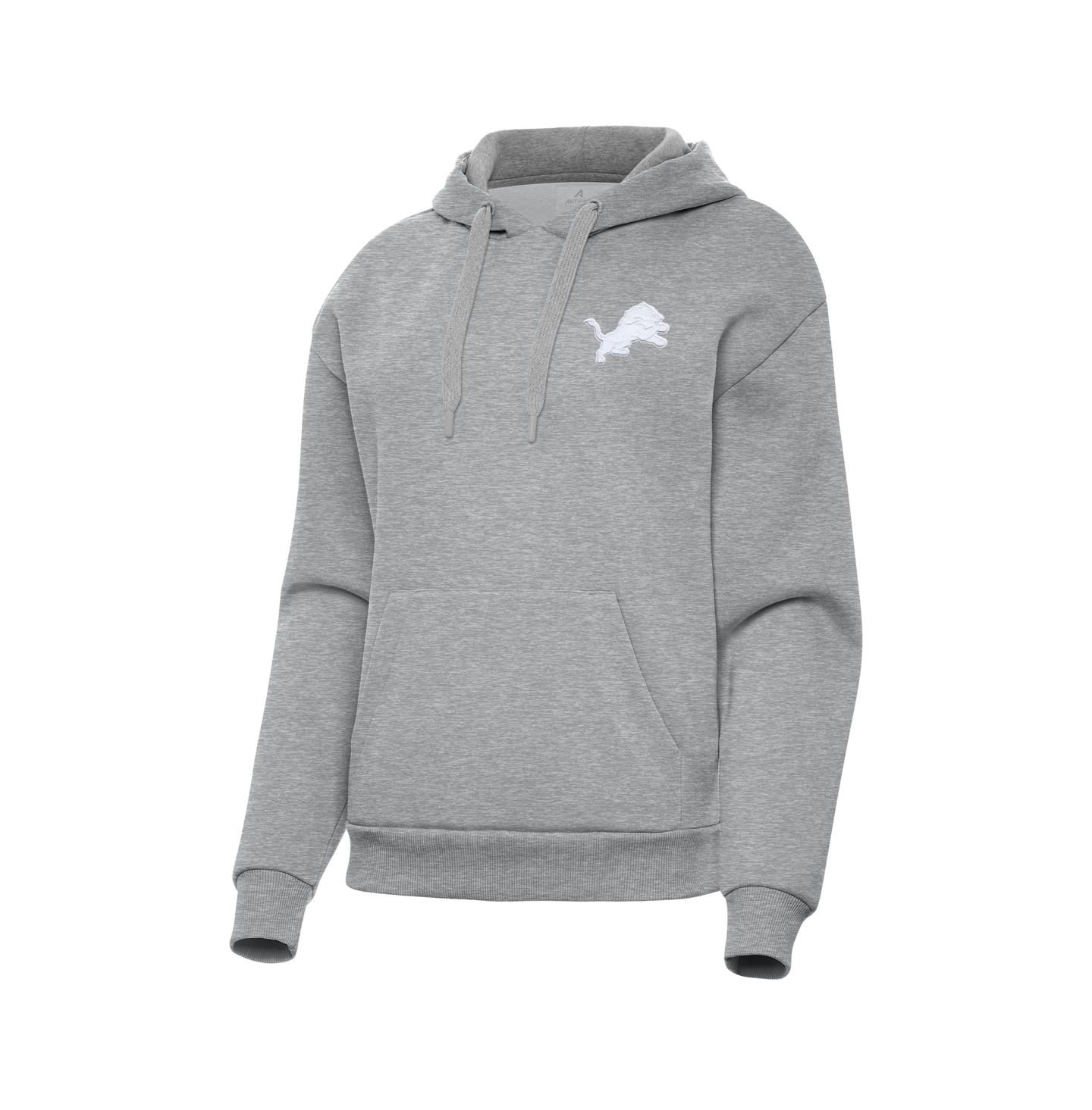 Женское худи Antigua Heather Gray Detroit Lions Victory Pullover — фото 3