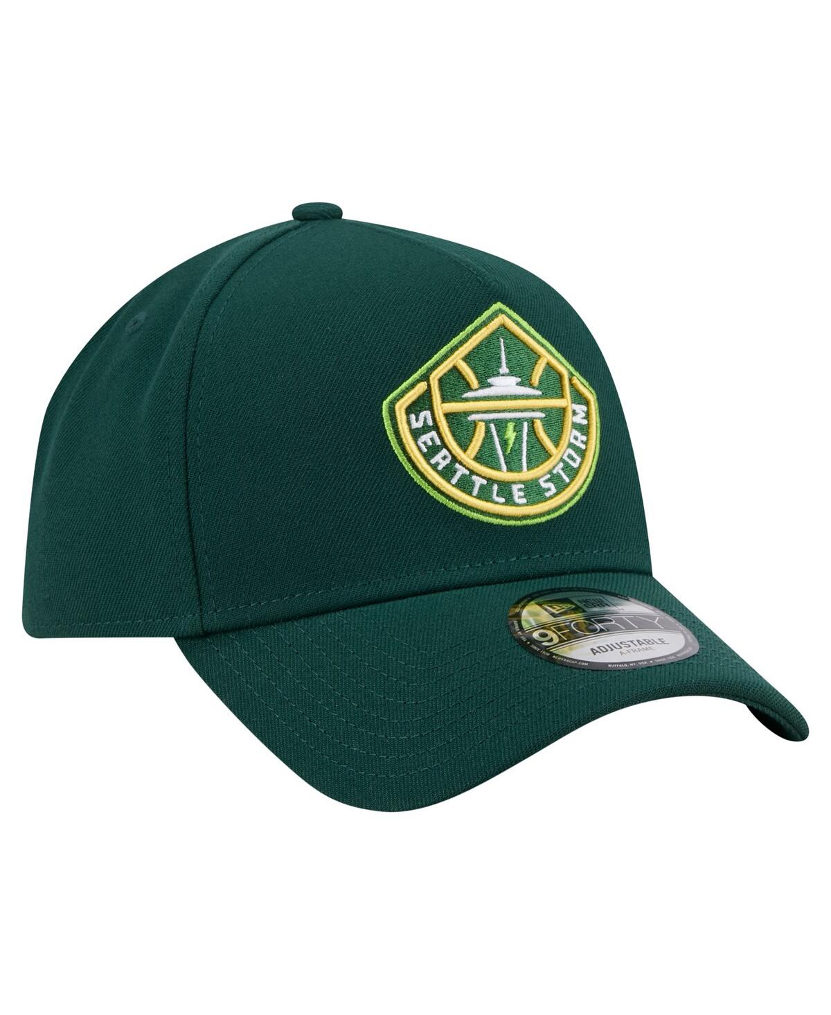 New Era Men's Green Seattle Storm Core Logo A-Frame 9FORTY Adjustable Hat