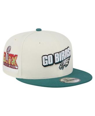 New Era - Men's Cream/Midnight Green Philadelphia Eagles Super Bowl LIX Champions Side Patch Two Tone 9FIFTY Snapback Hat