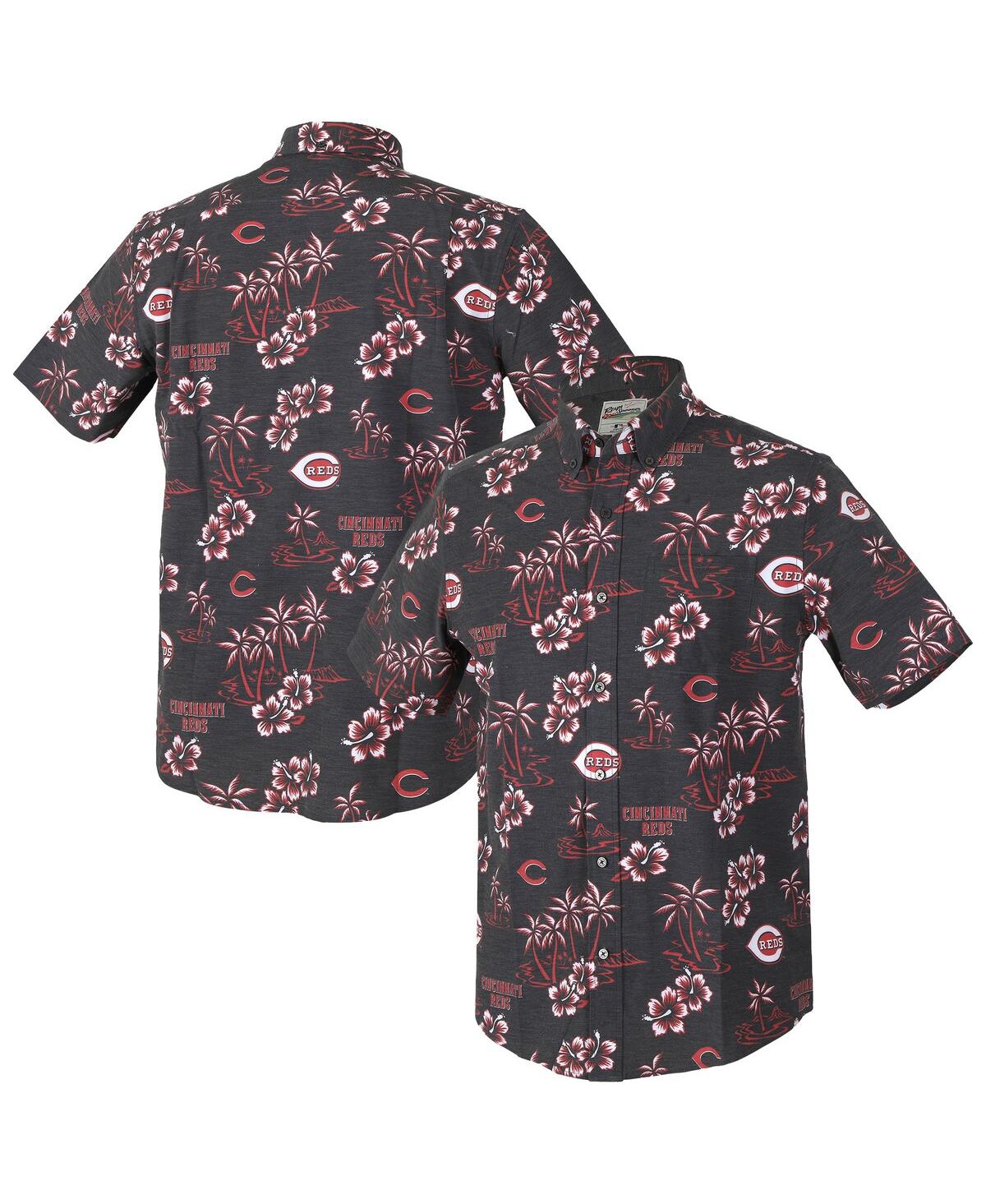 Men's Black Cincinnati Reds Kekai Performance Button-Up Shirt - Black