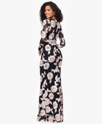 Petite Jacquard Printed Long Sheath Dress