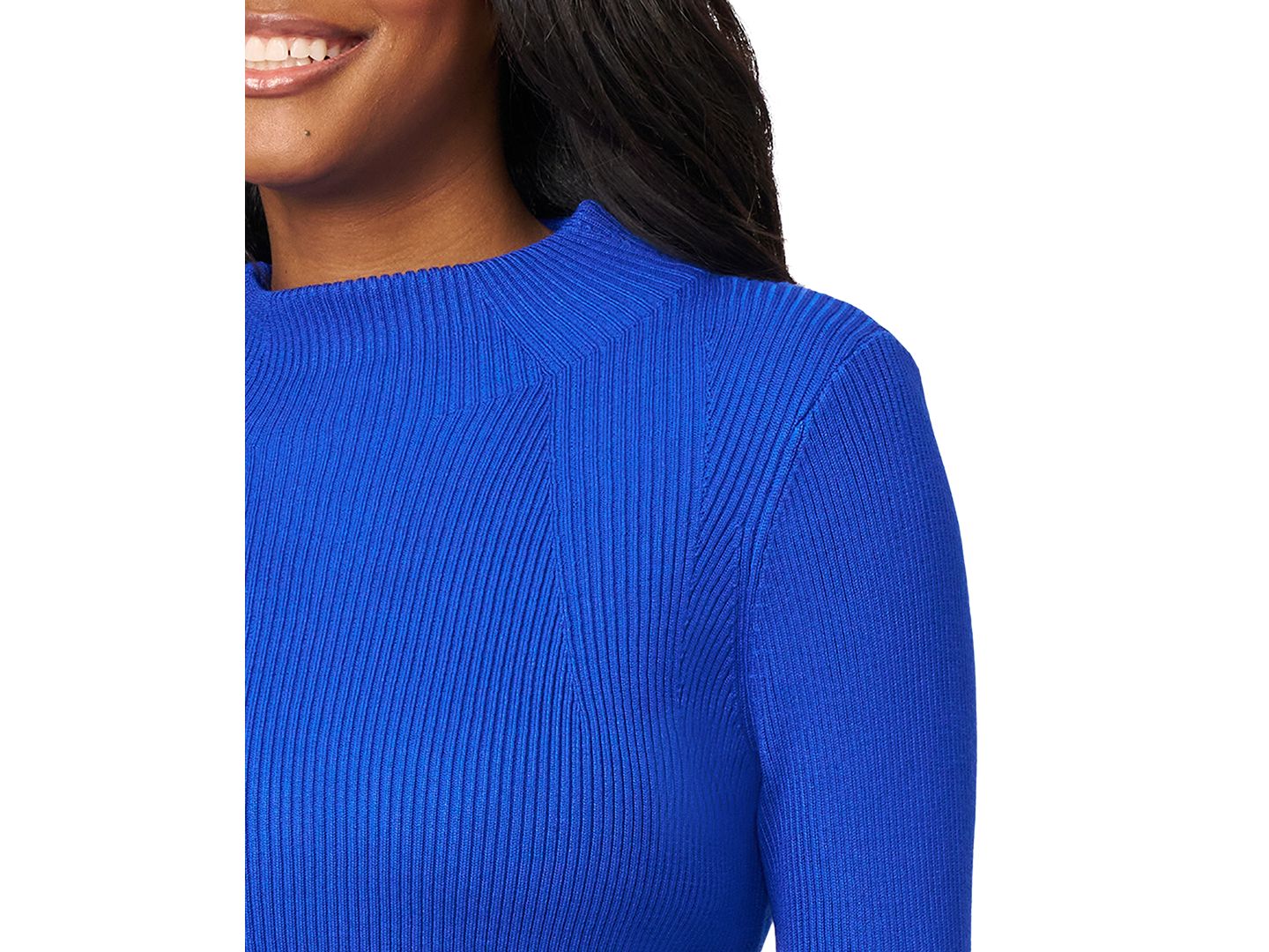 Женский свитер Melissa Paige Mock-Neck Long-Sleeve Rib-Knit, цвет: Синий — фото 8