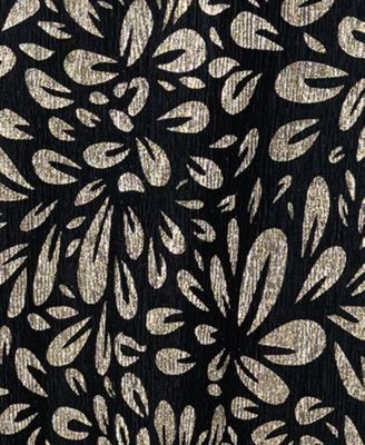 Plus Size Metallic Printed Long A-Line Dress