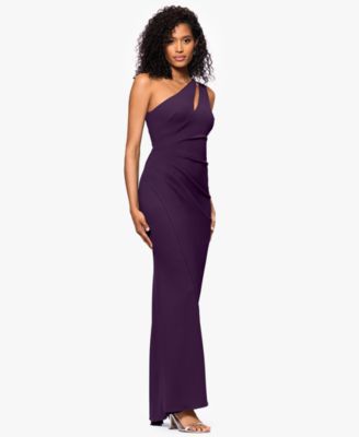 Women's Petite One-Shoulder Ruched Gown