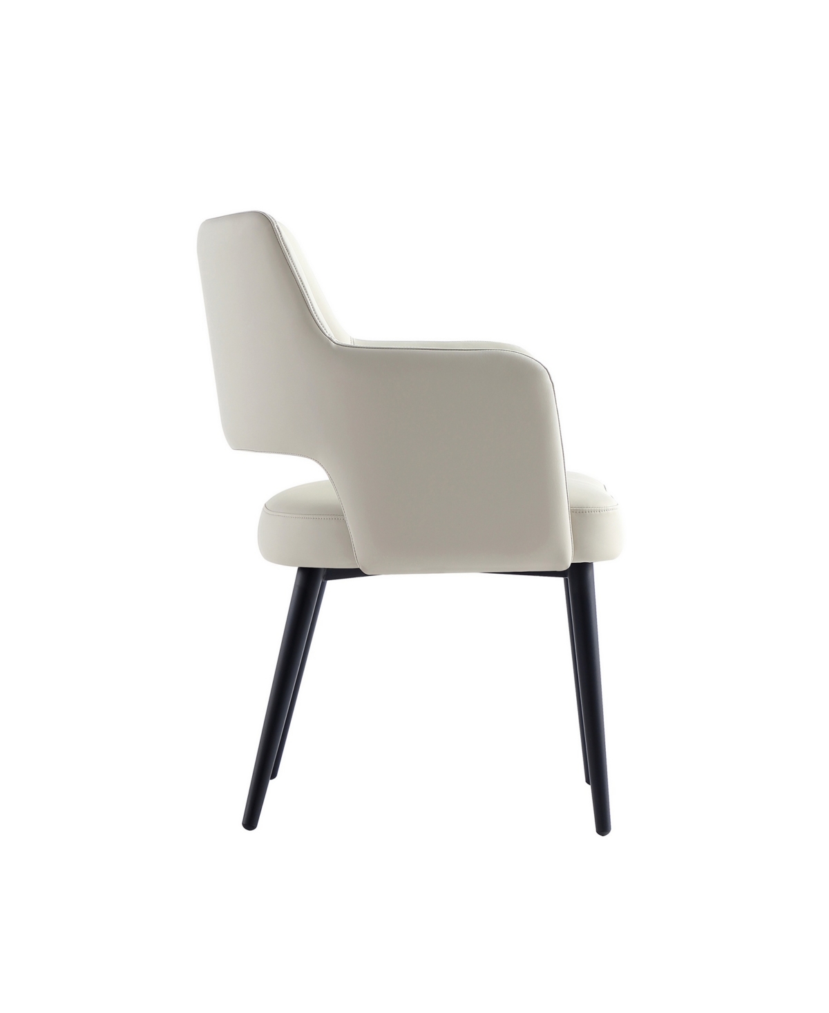 Manhattan Comfort Tremont Leatherette Upholstered Dining Armchair In White
