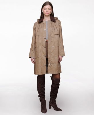 Avec Les Filles - Women's Hooded Midi Canvas Jacket