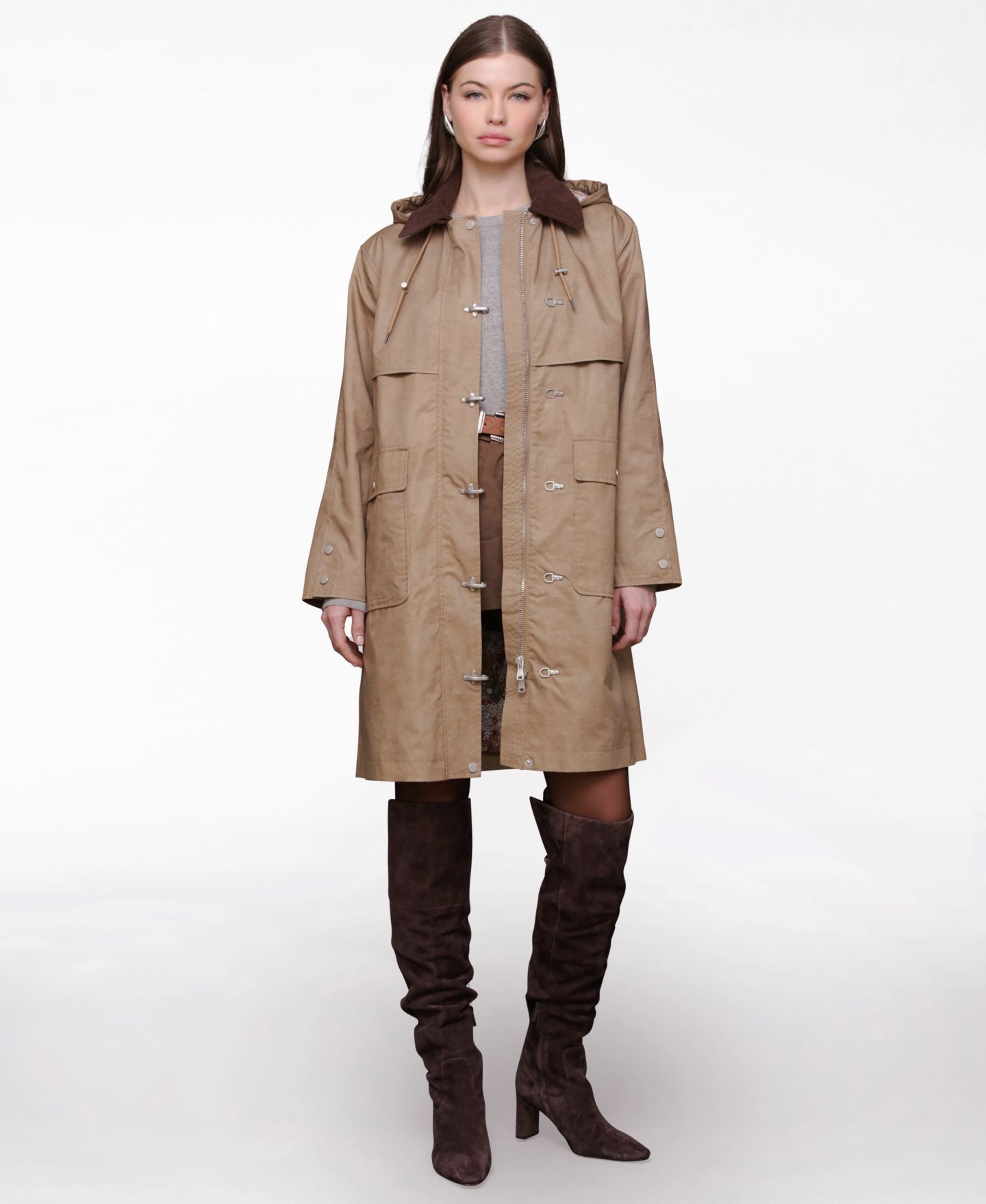 Женская куртка Avec Les Filles Hooded Midi Canvas — фото 1