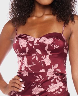 Juniors' Satin Sweetheart Midi Dress