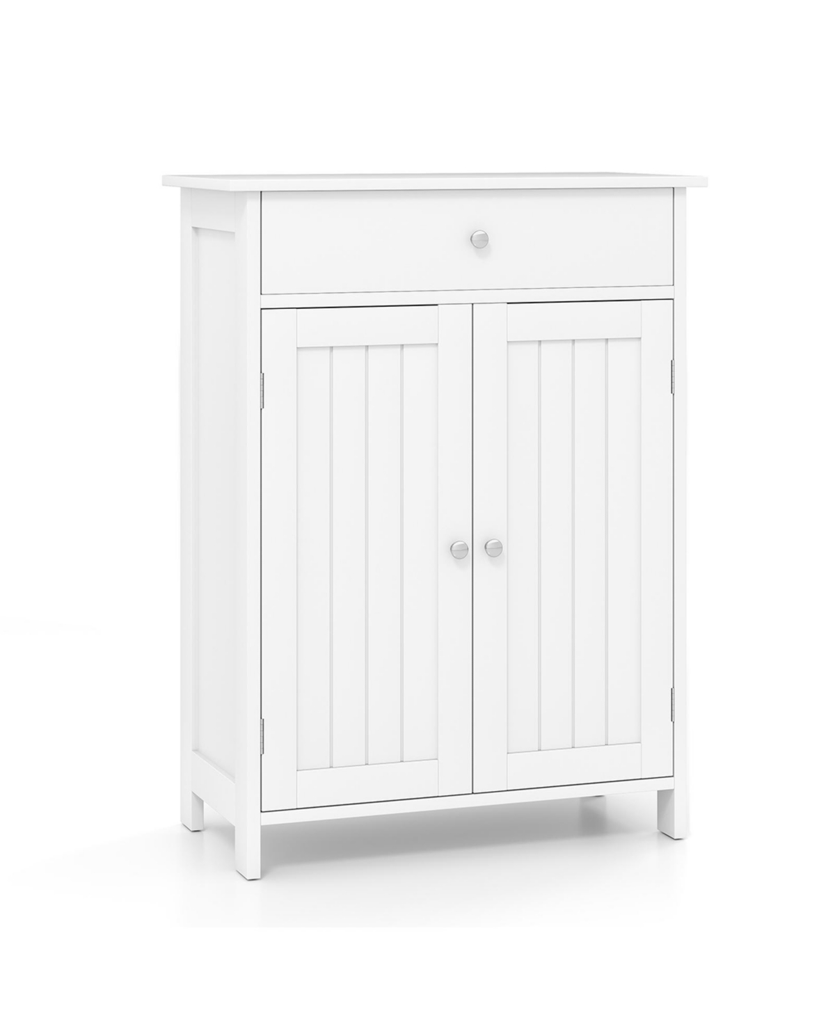 Bathroom Floor Cabinet Freestanding Storage Organizer with 2 Doors - Black