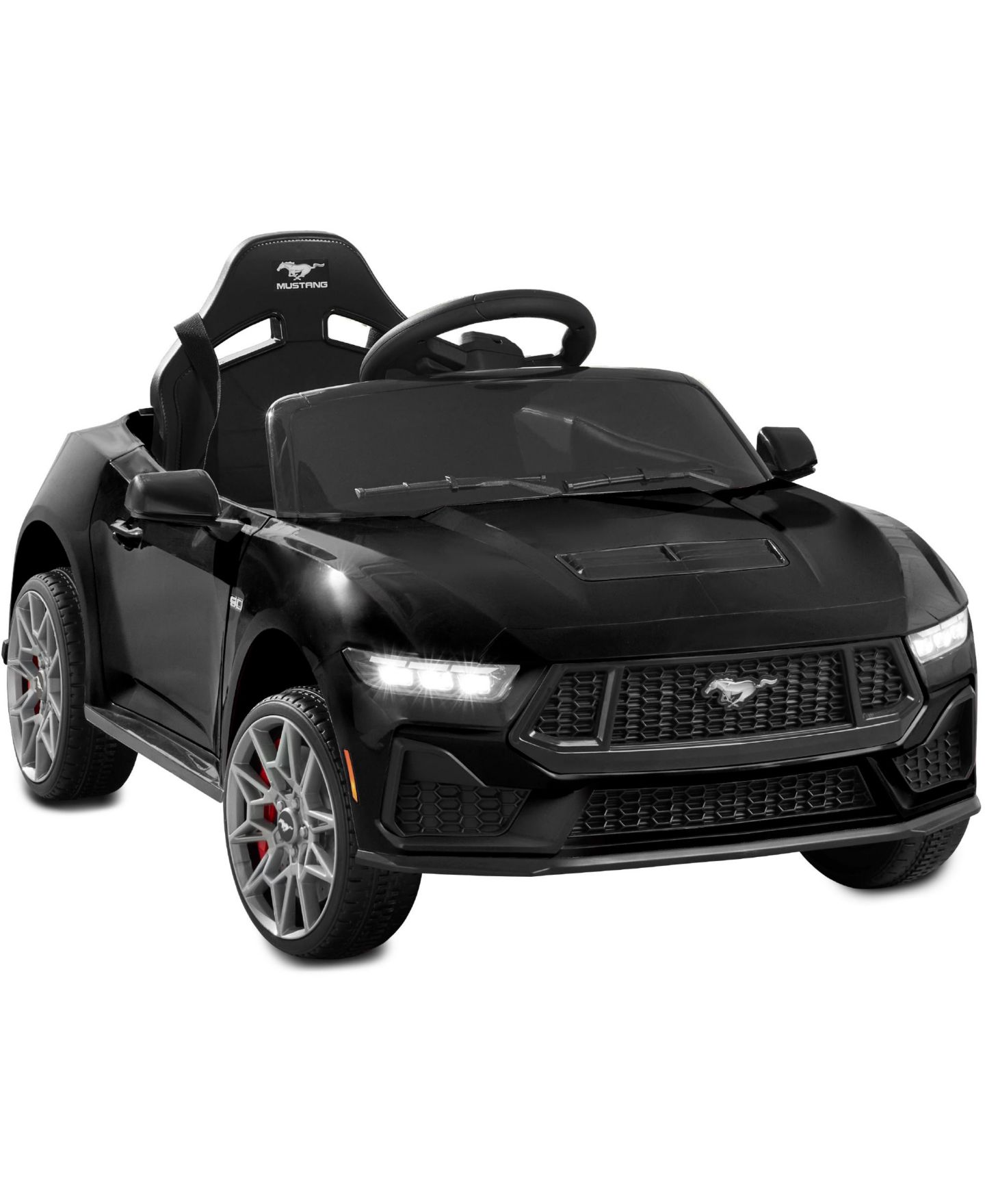 Детская игрушка Best Choice Products Ford Mustang 42"L Electric Ride-On Car with Remote Control & LED Lights, 66 lbs. Capacity, Ages 3+, цвет: Чёрный — фото 1