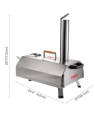 12" Outdoor Premium Stainless Steel Pizza Oven,Portable Automatic Rotatable Multi-Oven