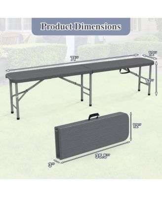 6 ft Plastic Folding Bench Portable Fold-in-Half Seat w/ 1320 LBS Capacity