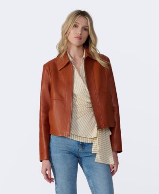 Women's Classic Leather Jacket, Created for Macy's