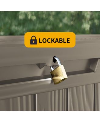 80 Gal. Waterproof Outdoor Resin Storage Deck Box with Lockable Lid