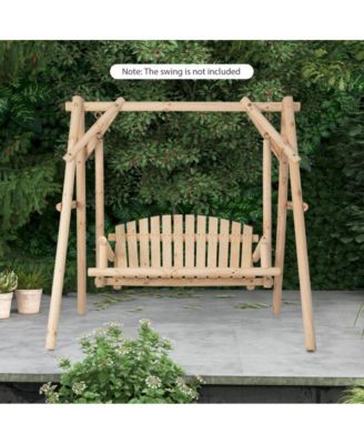 Heavy Duty Wooden Porch Swing Frame with Reinforced Bars