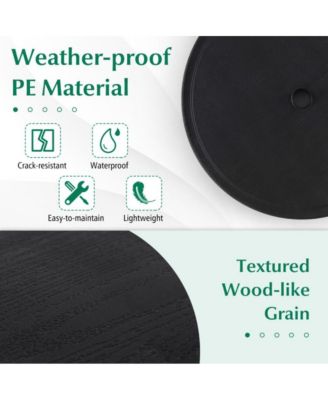 20 Inches Outdoor Adjustable Umbrella Table with 1.5 Inches Umbrella Hole