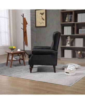 Pu Wood Frame Armchair, Modern Accent Chair Lounge Chair For Living Room