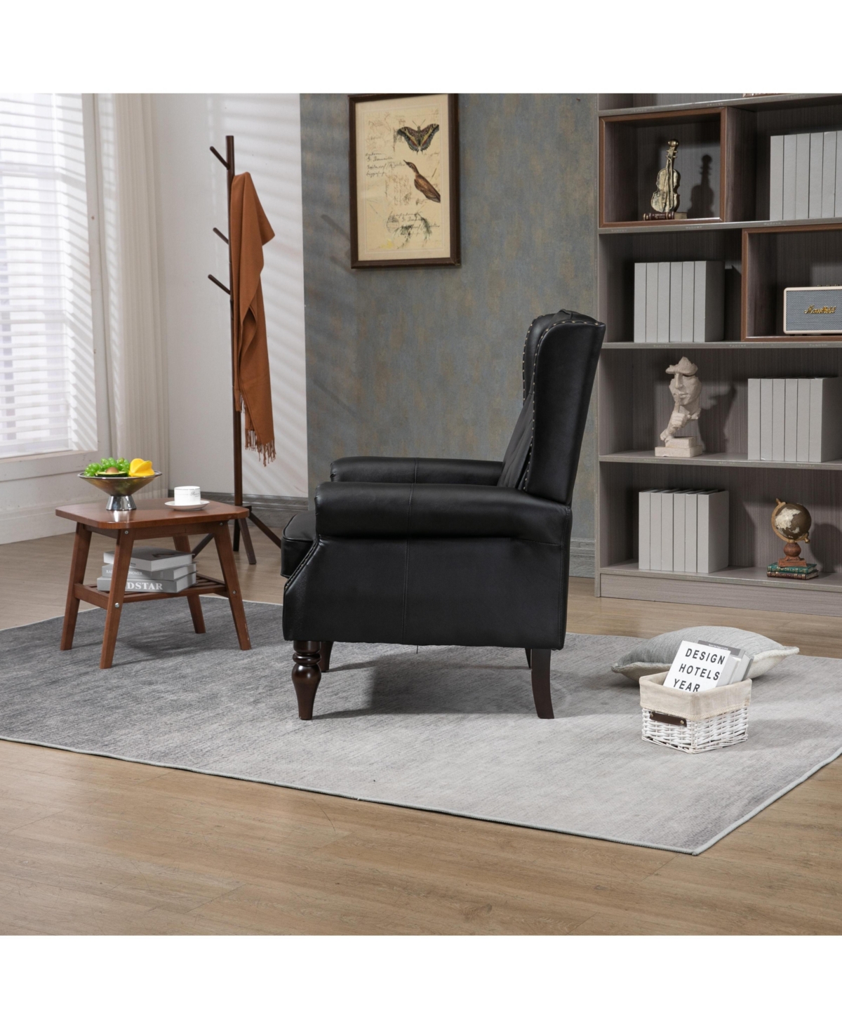 Mondawe Wood Frame Armchair, Modern Accent Chair Lounge For Living Room