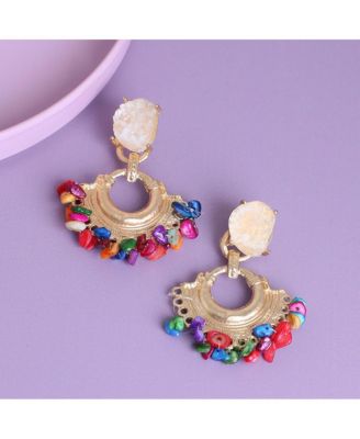 Women's Cluster Stone Drop Earrings