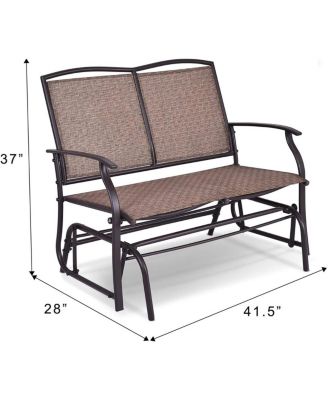 Patio Loveseat Glider Rocking Bench Double Chair With Arm Backyard Outdoor