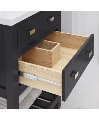 Viola 24 in. W Bath Vanity in Dark Espresso with Ceramic Vanity Top in White with Integrated White Basin