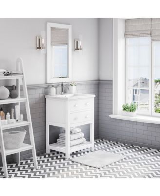 Viola 24 in. W Bath Vanity in Pure White with Ceramic Vanity Top in White with Integrated White Basin