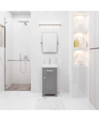 Mia 18 in. W Bath Vanity in Cashmere Grey Finish with Ceramics Integrated Vanity Top with White Basin