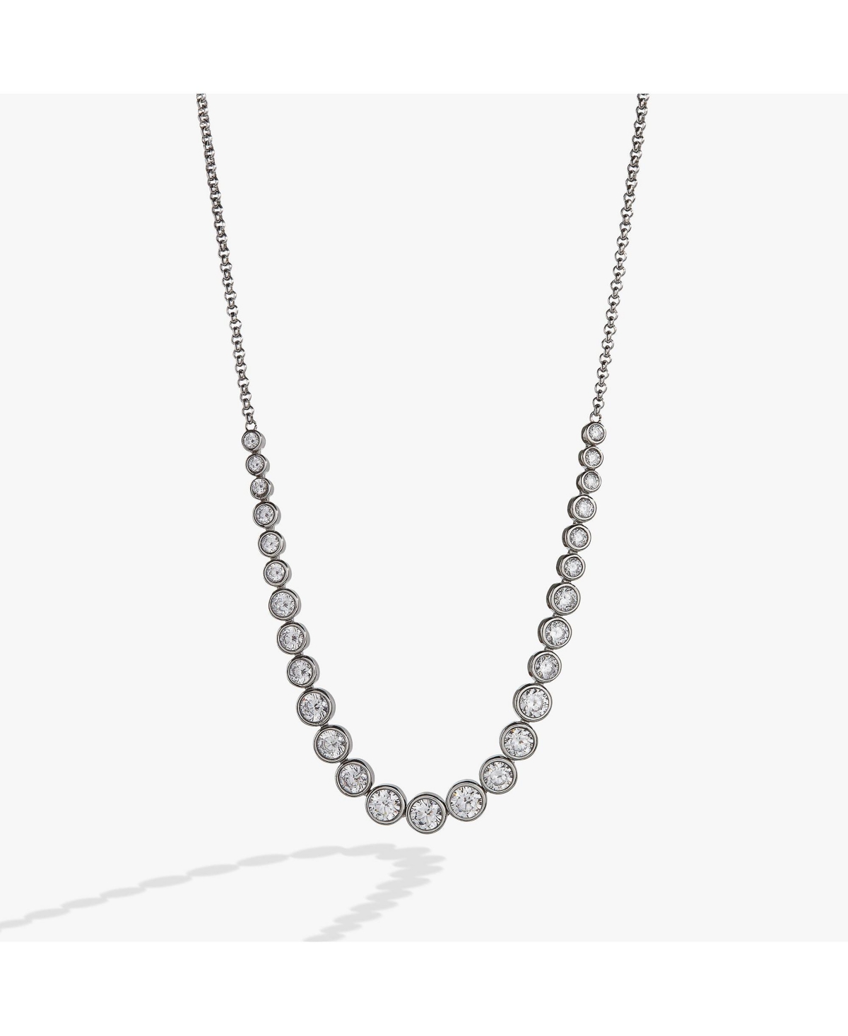 Crystal Tennis Necklace - Silver
